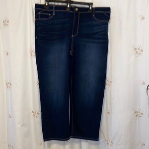 Dark wash denim jeans, boot cut